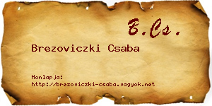 Brezoviczki Csaba névjegykártya